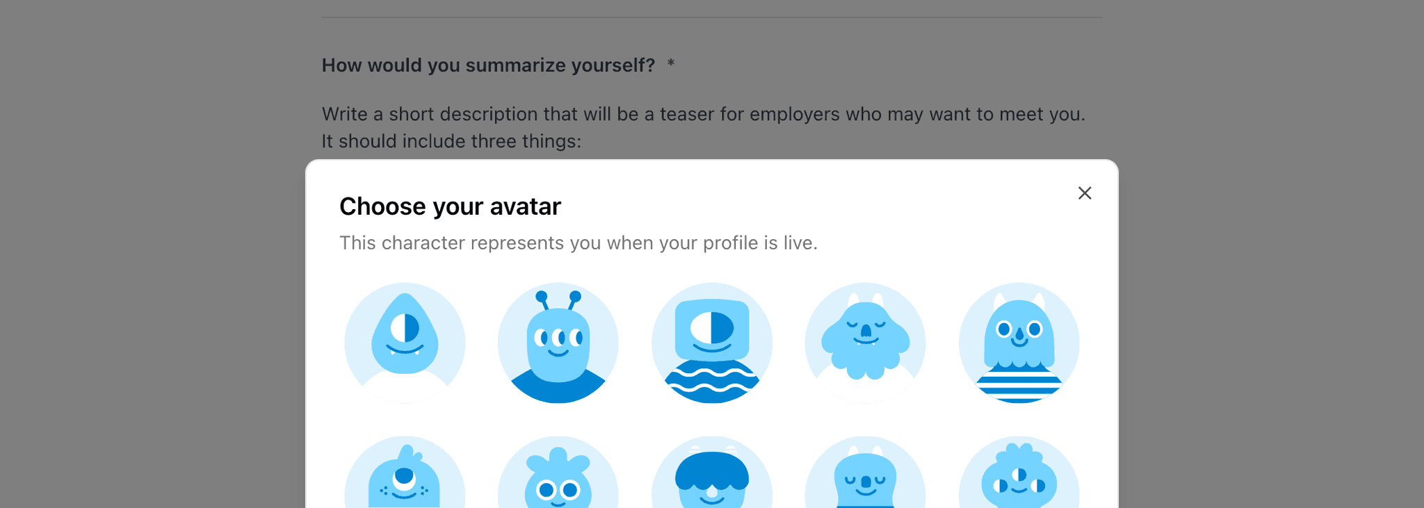 Browsing anonymous job seeker profiles