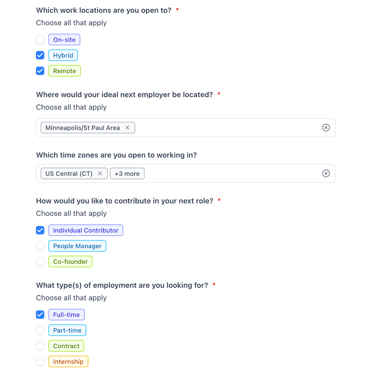 Employer signup form